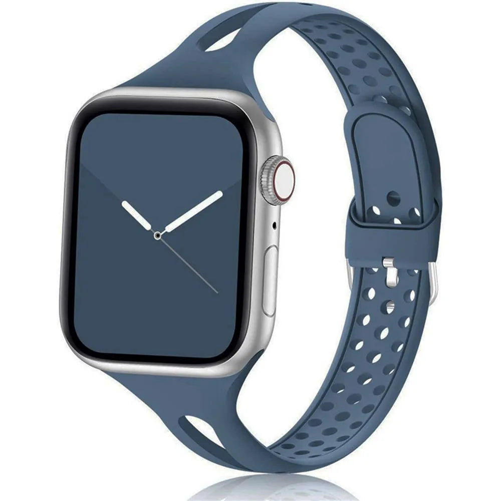 Slim Sports Band for Apple Watch 40mm 44mm 41mm 45mm 49mm 38mm 45 Silicone Watch series 8 5 se 6 7 3 Ultra